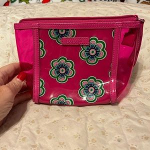 Vera Bradley pink plastic make up bag